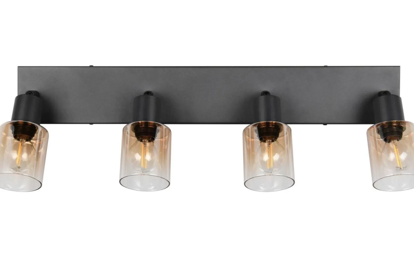 Avlånga Takspotlights|Takspot Med Minst 4 Lampor<Reality Cadiz Spotlight 4-delad E14 matt svart/bärnsten