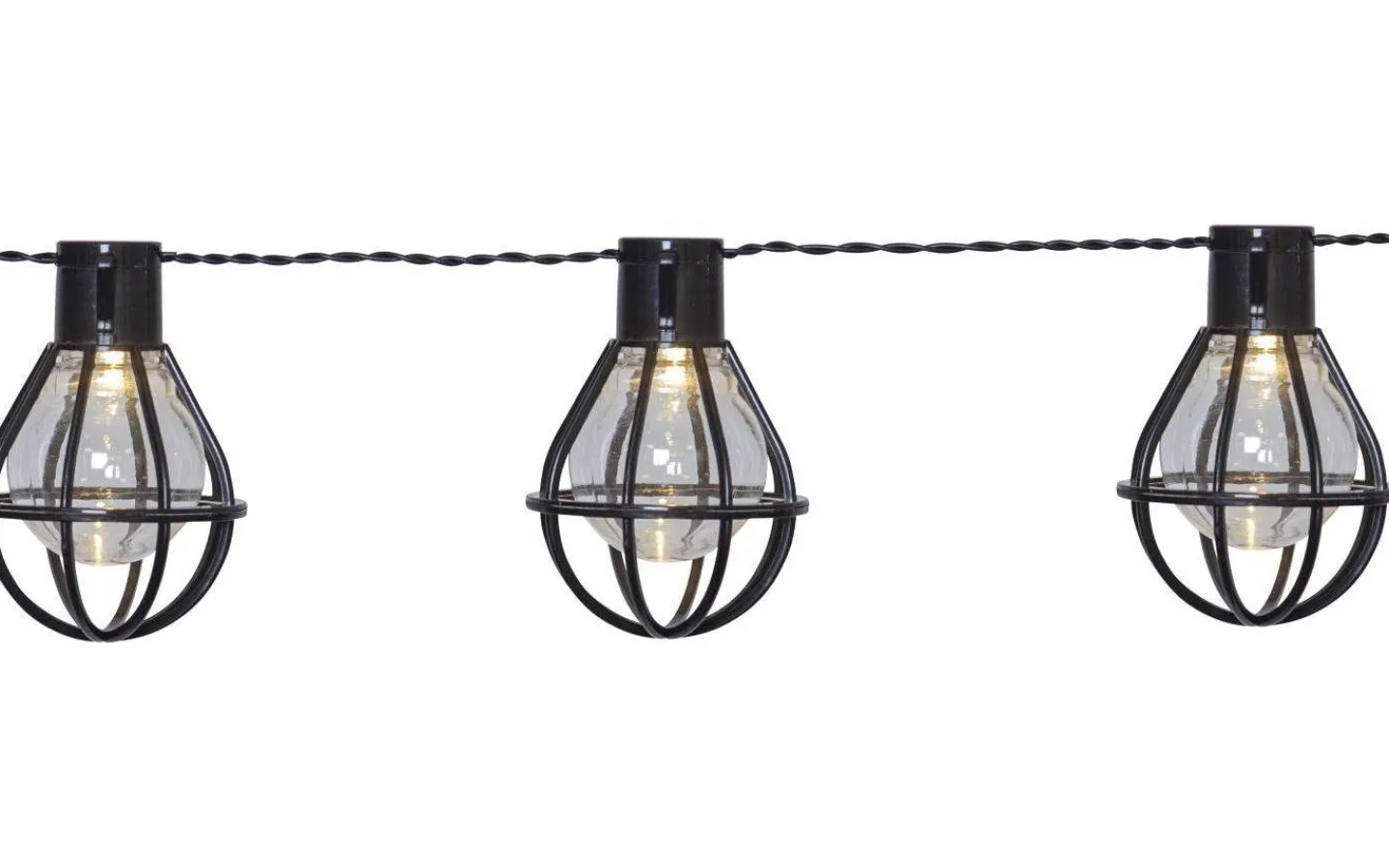 Star Trading Cage Ljusslinga 2,8m 8L Svart IP44* Partyslingor Utomhus 230V|Partyslingor Utomhus 230V