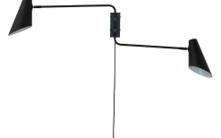 Dyberg Larsen Cale Vägglampa Svart med 2 Stavar* Läslampor