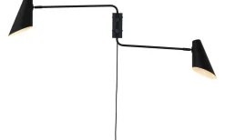 Dyberg Larsen Cale Vägglampa Svart med 2 Stavar* Läslampor