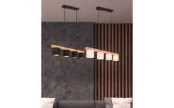 Avlånga Taklampor<Reality Cameron Takpendel 4-delad E14 vit/trä