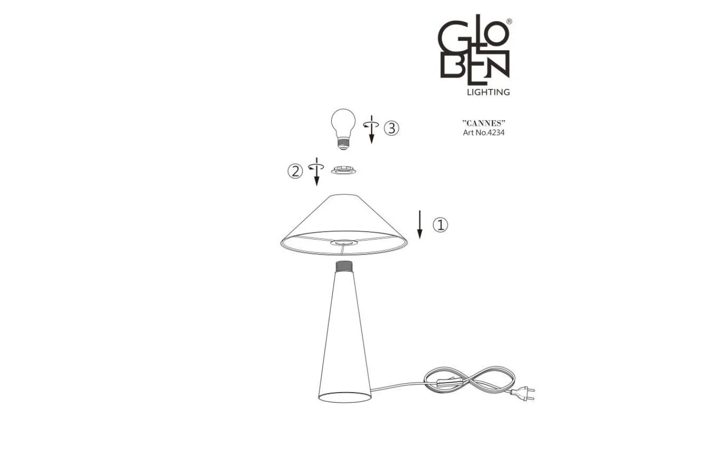 Bordslampor<Globen Lighting Cannes Bordslampa 40cm Brun