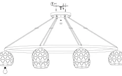 Cantallops Taklampa 115cm 6L Svart