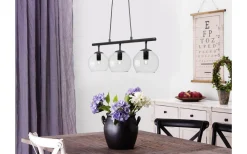 Kök & Matplats|Avlånga Taklampor<Cottex Capella Taklampa 3L Svart/Klar