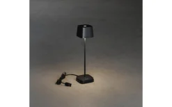 Capri Uppladdningsbar Bordslampa LED 20cm Svart IP54