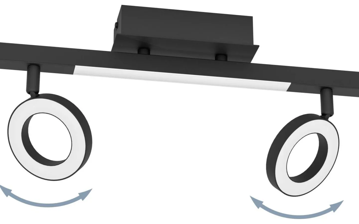 Avlånga Takspotlights|Takspot Med 2 Lampor<Eglo Cardillio 2 Takspotlight 39cm LED 3000K 2x3,2W + 3,3W Svart