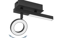 Eglo Cardillio 2 Takspotlight 23cm LED 3000K 3,2W + 2,2W Svart* Takspot Med 1 Lampa