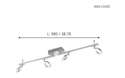 Avlånga Takspotlights|Takspot Med Minst 4 Lampor<Eglo Cardillio Takspotlight 9cm LED 3000K 4x3,2W + 2x3,3W Krom
