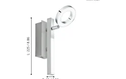 Cardillio Takspotlight 23cm LED 3000K 3,2W + 2,2W Krom