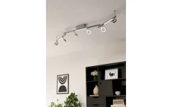 Avlånga Takspotlights|Takspot Med Minst 4 Lampor<Eglo Cardillio Takspotlight 159cm LED 3000K 6x3,2W + 3x3,3W Krom