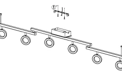 Avlånga Takspotlights|Takspot Med Minst 4 Lampor<Eglo Cardillio Takspotlight 159cm LED 3000K 6x3,2W + 3x3,3W Krom