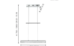 Eglo Cardito Hisslampa 70cm LED 2700-5000K 24W Krom/Kristall* Avlånga Taklampor