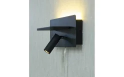 Cargador Vägglampa med Trådlös Laddning och USB LED 3000K Svart