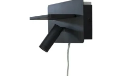 Cargador Vägglampa med Trådlös Laddning och USB LED 3000K Svart