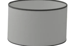 Hallbergs Carolin Cylinder Lampskärm Ø25cm Vit, Grått Band* Cylinder Lampskärmar