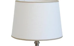 Carolin Lampskärm Ø20cm Vit, Sandfärgat Band