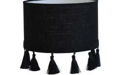 Hallbergs Carolin Lampskärm Cylinder med Fransar Ø30cm Svart* Cylinder Lampskärmar