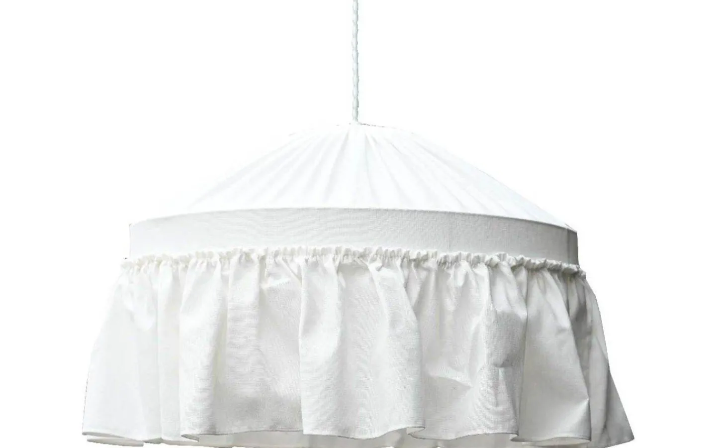 Hallbergs Carolin Takskärm Volang Ø40cm Vit Linne* Takskärmar
