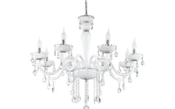 Carpento Kristallkrona 8-Arm 70cm Vit