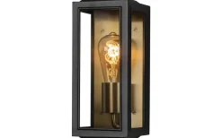 Konstsmide Carpi Vägglampa 30x12,5cm Svart/Mässing IP44* Kustnära Belysning|Vägglyktor