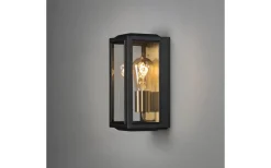 Konstsmide Carpi Vägglampa 30x12,5cm Svart/Mässing IP44* Kustnära Belysning|Vägglyktor