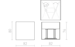 Carre Vägglampa LED 3000K 2x3W Antracitgrå IP54