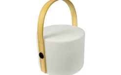 Dyberg Larsen Carry Laddbar/Solcells Lykta 20cm LED Vit/Natur IP44* Ljuslyktor|Uppladdningsbara Lampor Utomhus