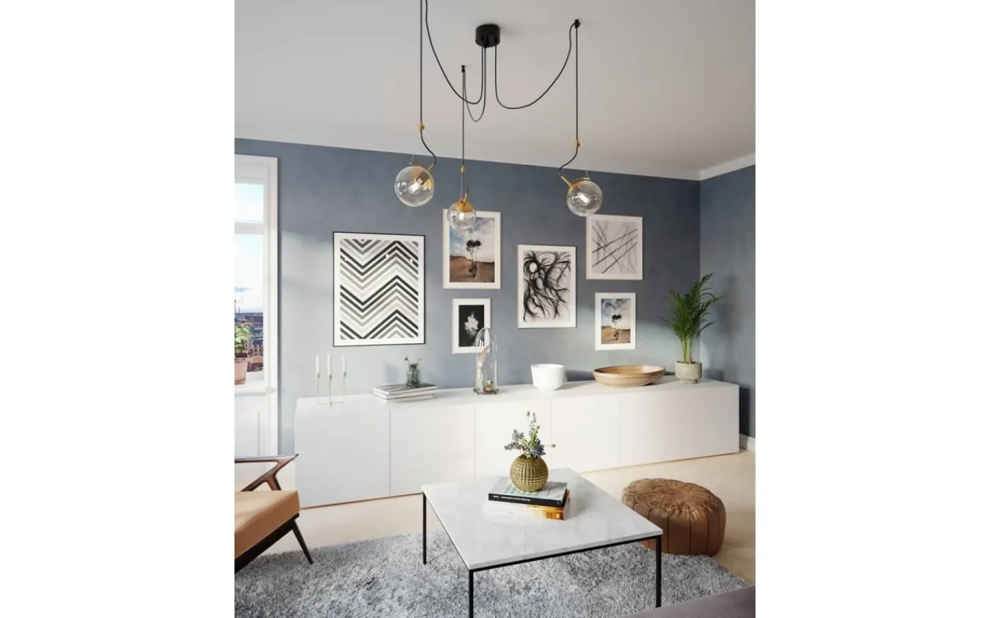 Kök & Matplats|Stora Taklampor Ø50-69 Cm<By Rydens Carry Taklampa 3L Grå