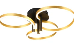 Trio Lighting Caruso Plafond LED matt svart/guld* Plafonder