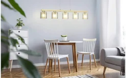 Eglo Castralvo Taklampa 121cm 5L Trä/Amber* Avlånga Taklampor