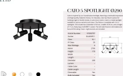 Hall & Trappa|Runda Takspotlights<Belid Cato Takspotlight 29cm LED 5x3W Mattsvart