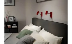 Sovrum|Läslampor<Belid Cato Vägglampa LED GU4 Rubinröd/Mattsvart