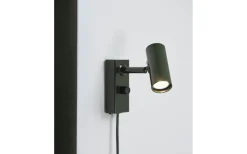 Sovrum|Läslampor<Belid Cato Vägglampa LED GU4 Skogsgrön/Mattsvart