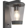 Trio Lighting Cavado Vägglampa E27 antracit rörelsesensor IP44* Vägglampor Utomhus