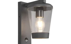 Trio Lighting Cavado Vägglampa E27 antracit rörelsesensor IP44* Vägglampor Utomhus
