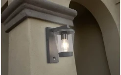 Trio Lighting Cavado Vägglampa E27 antracit rörelsesensor IP44* Vägglampor Utomhus