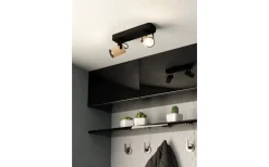 Avlånga Takspotlights|Takspot Med 2 Lampor<Eglo Cayuca Takspotlight 28cm GU10 LED 3000K 2x3W Svart