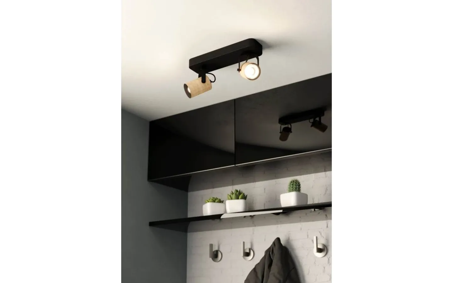 Avlånga Takspotlights|Takspot Med 2 Lampor<Eglo Cayuca Takspotlight 28cm GU10 LED 3000K 2x3W Svart