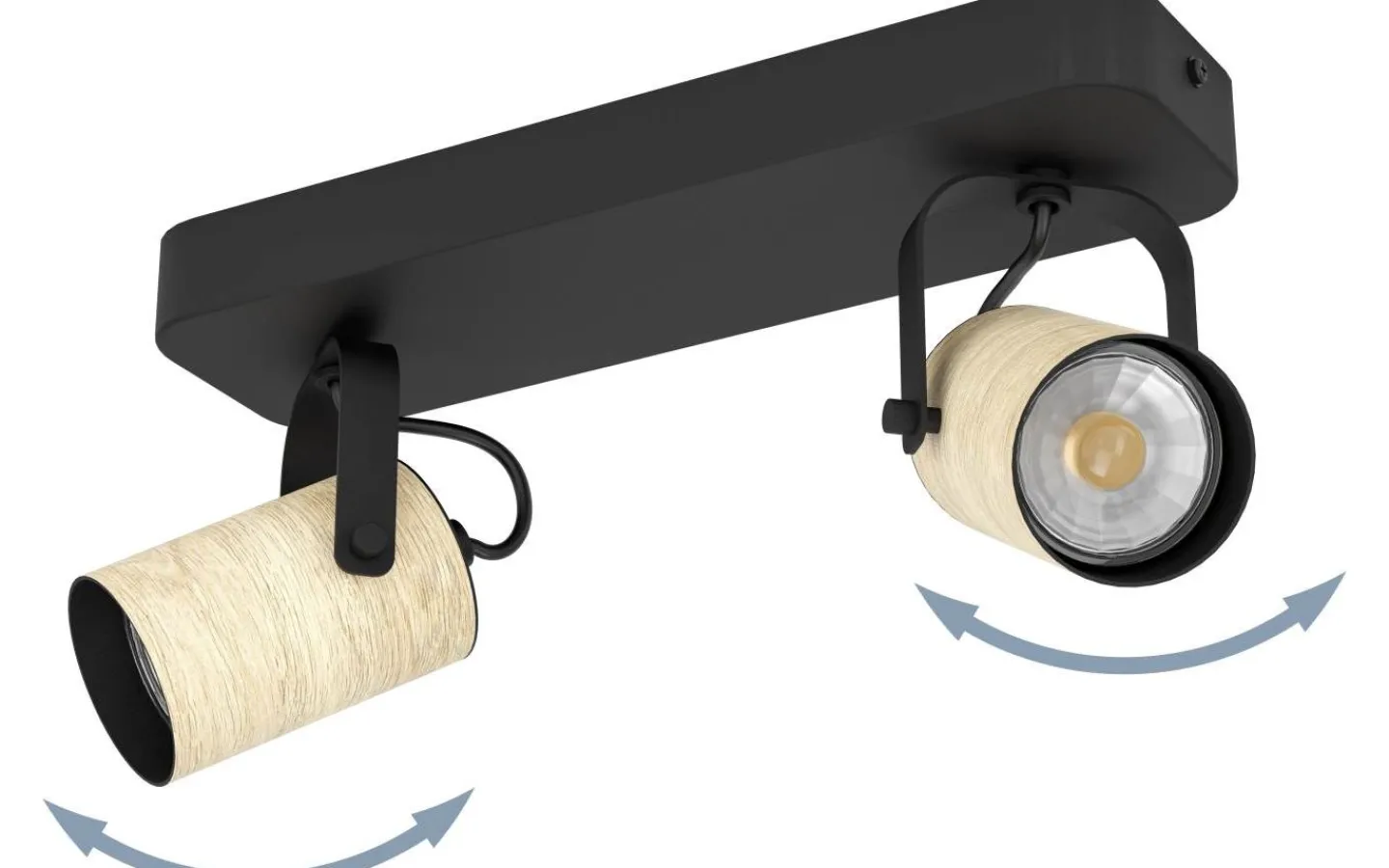 Avlånga Takspotlights|Takspot Med 2 Lampor<Eglo Cayuca Takspotlight 28cm GU10 LED 3000K 2x3W Svart