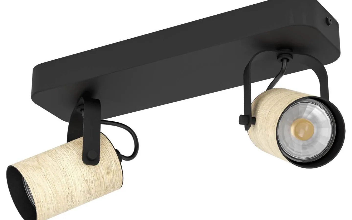 Avlånga Takspotlights|Takspot Med 2 Lampor<Eglo Cayuca Takspotlight 28cm GU10 LED 3000K 2x3W Svart