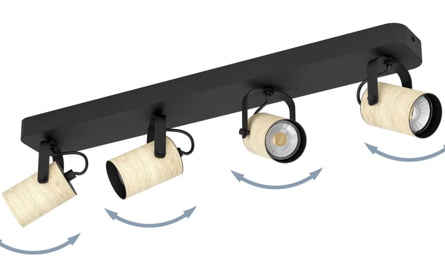 Eglo Cayuca Takspotlight 58cm GU10 LED 3000K 4x3W Svart* Avlånga Takspotlights|Takspot Med Minst 4 Lampor