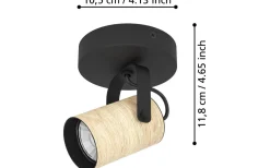 Takspot Med 1 Lampa<Eglo Cayuca Takspotlight 11cm GU10 LED 3000K 3W Svart