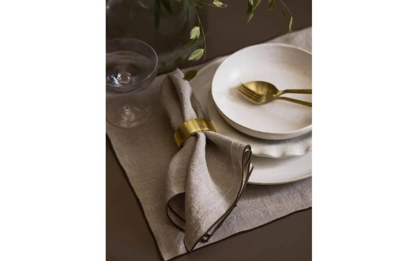 Svanefors Celine Servett 45x45cm Linne/Brun* Servetter & Servettringar|Inredning Jul