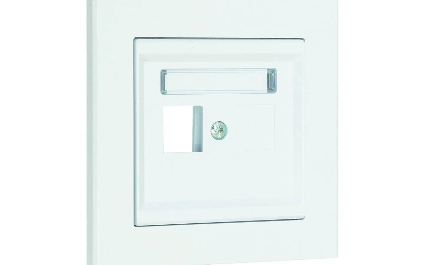 Malmbergs Centrumplatta Keystone, Rak, 1-vägs, Signalvit* Datanätmaterial