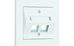 Datanätmaterial<Malmbergs Centrumplatta Keystone, Vinklad, 2-vägs, Signalvit