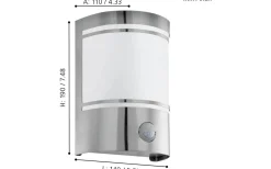 Vägglampor Utomhus<Eglo Cerno Fasadlampa Rörelse Rostfritt Stål IP44