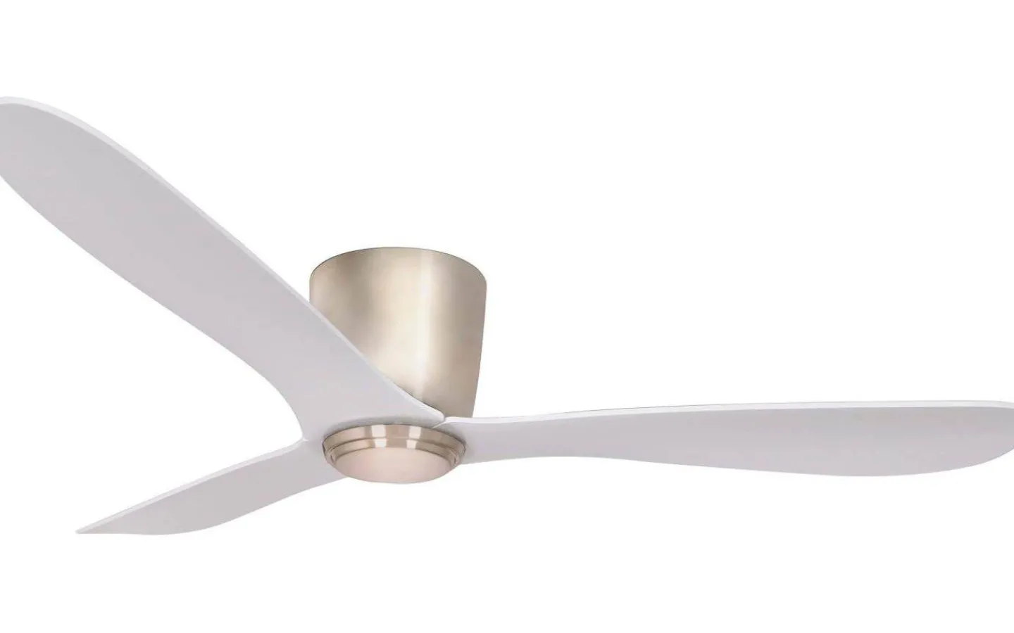 Takfläktar|Sovrum<Texa Design Cetus II 132cm Takfläkt Nickelfärgad Motor, Vita Blad