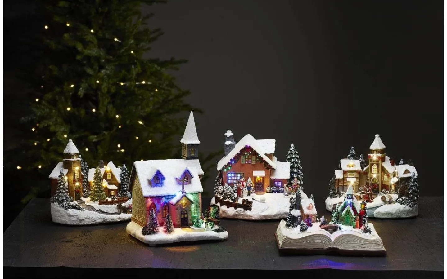 Star Trading Chapel Kyrka Multifärgad* Julbyar Och Figurer|Batteri Julpynt Inomhus