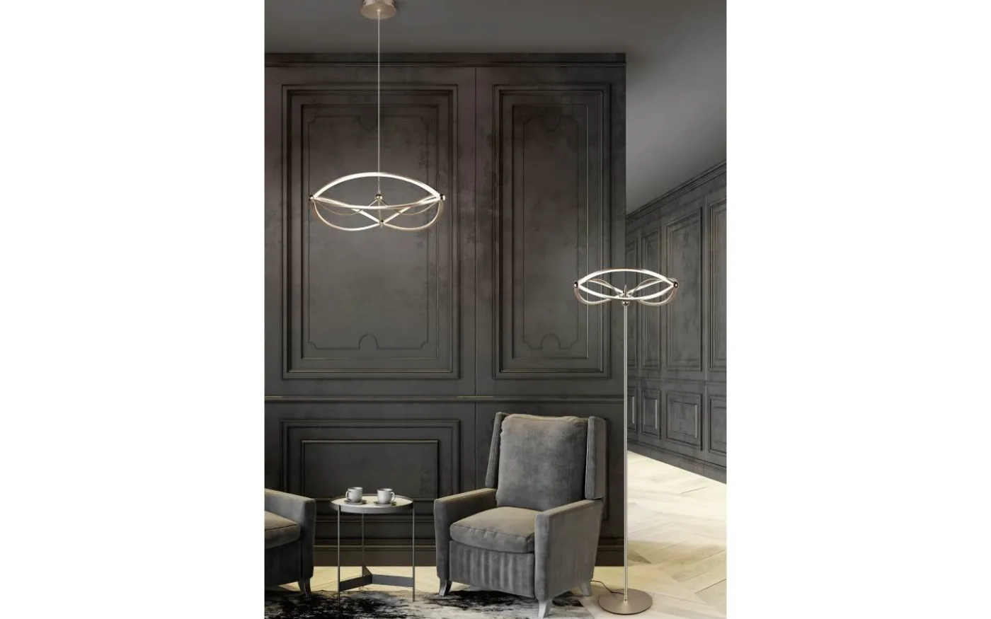 Charivari Golvlampa LED matt mässing