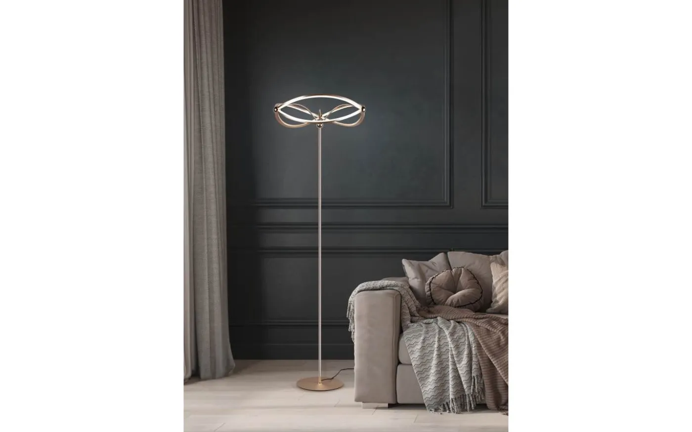 Charivari Golvlampa LED matt mässing